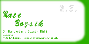 mate bozsik business card